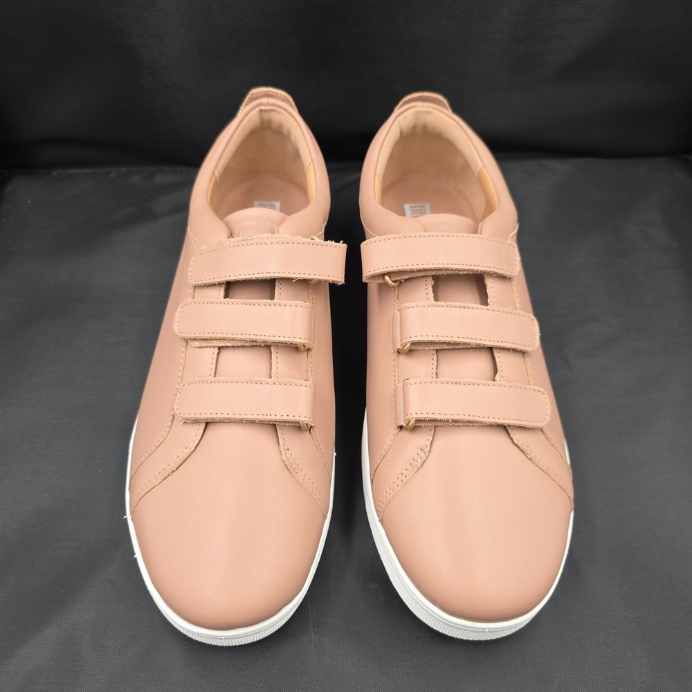 Fitflop Rally Quick Stick Fastening Leather Beige Womens Sneaker Shoes Size 11